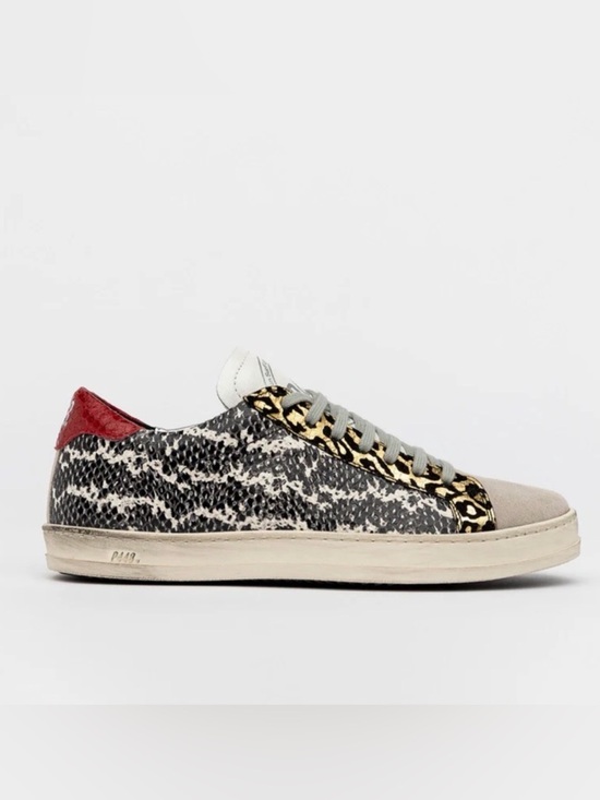 P448 Shoes - P448 John Snake-Print Low Top Lace-Up Sneakers Womens Size EU38 US7.5